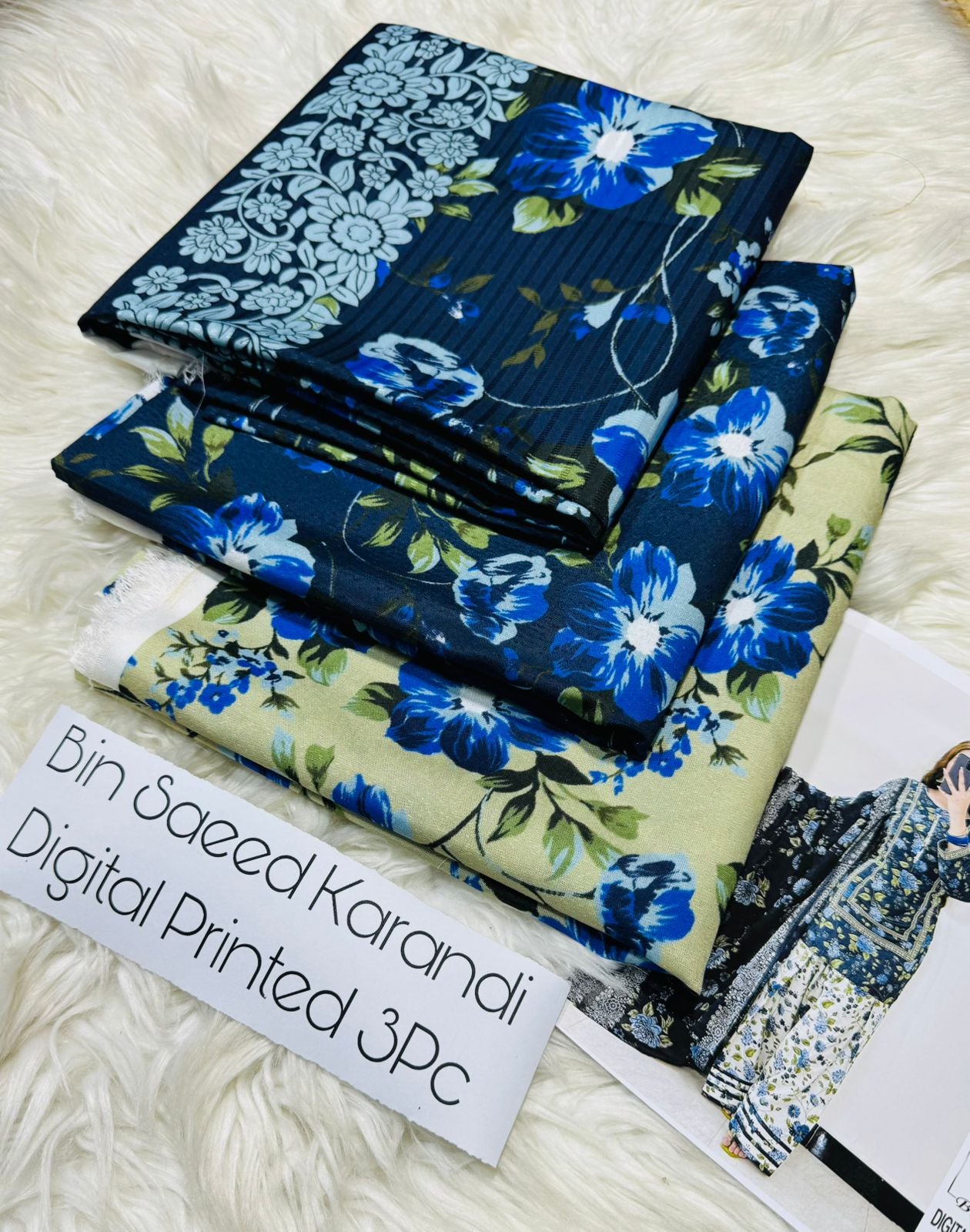 Bin Saeed Printed Karandi 3pc k#3