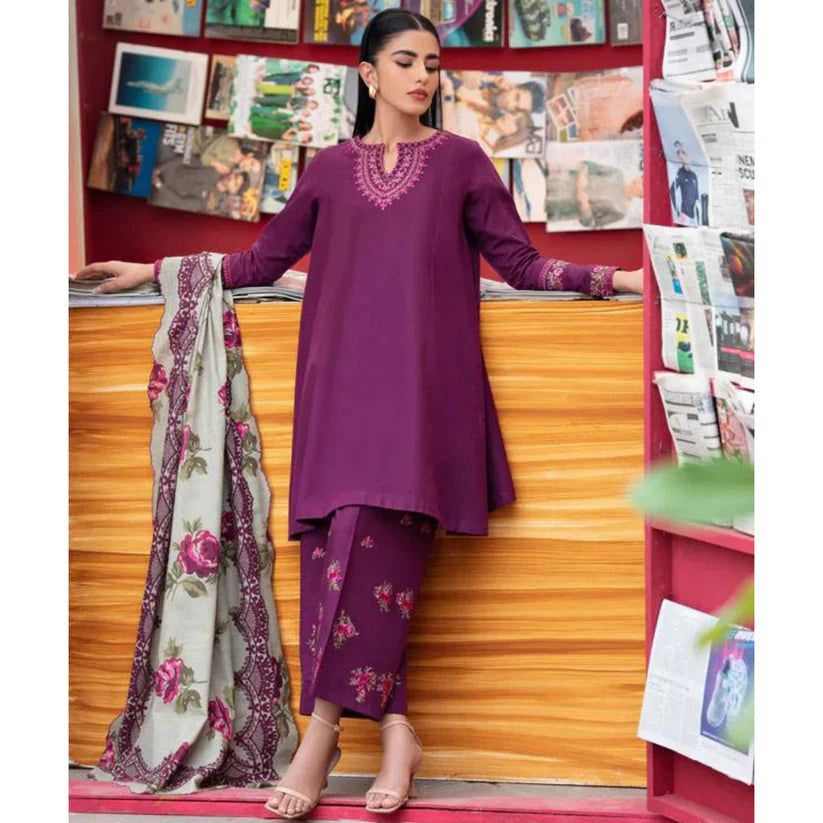 NISHAT DHANAK EMROIDERED 3PC (E131)