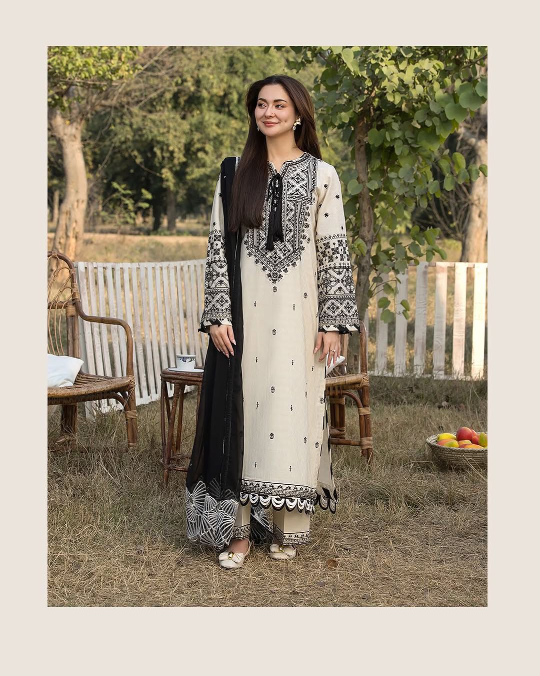 ALLY’s DHANAK EMROIDERED 3PC (E129)