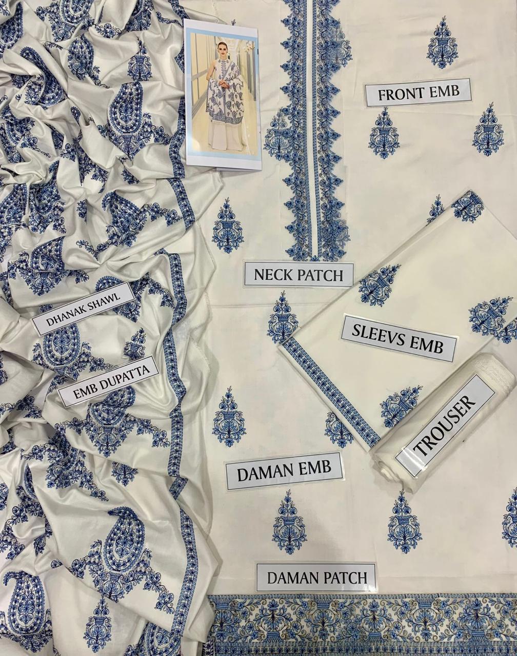 SAPPHIRE DHANAK EMROIDERED 3PC (E136)