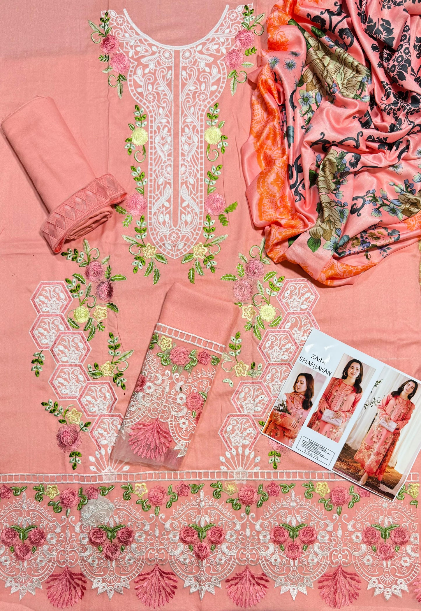 ZARA SHAHJAHAN DHANAK EMROIDERED 3PC (E128)