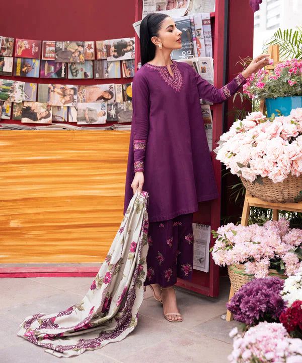 NISHAT DHANAK EMROIDERED 3PC (E131)