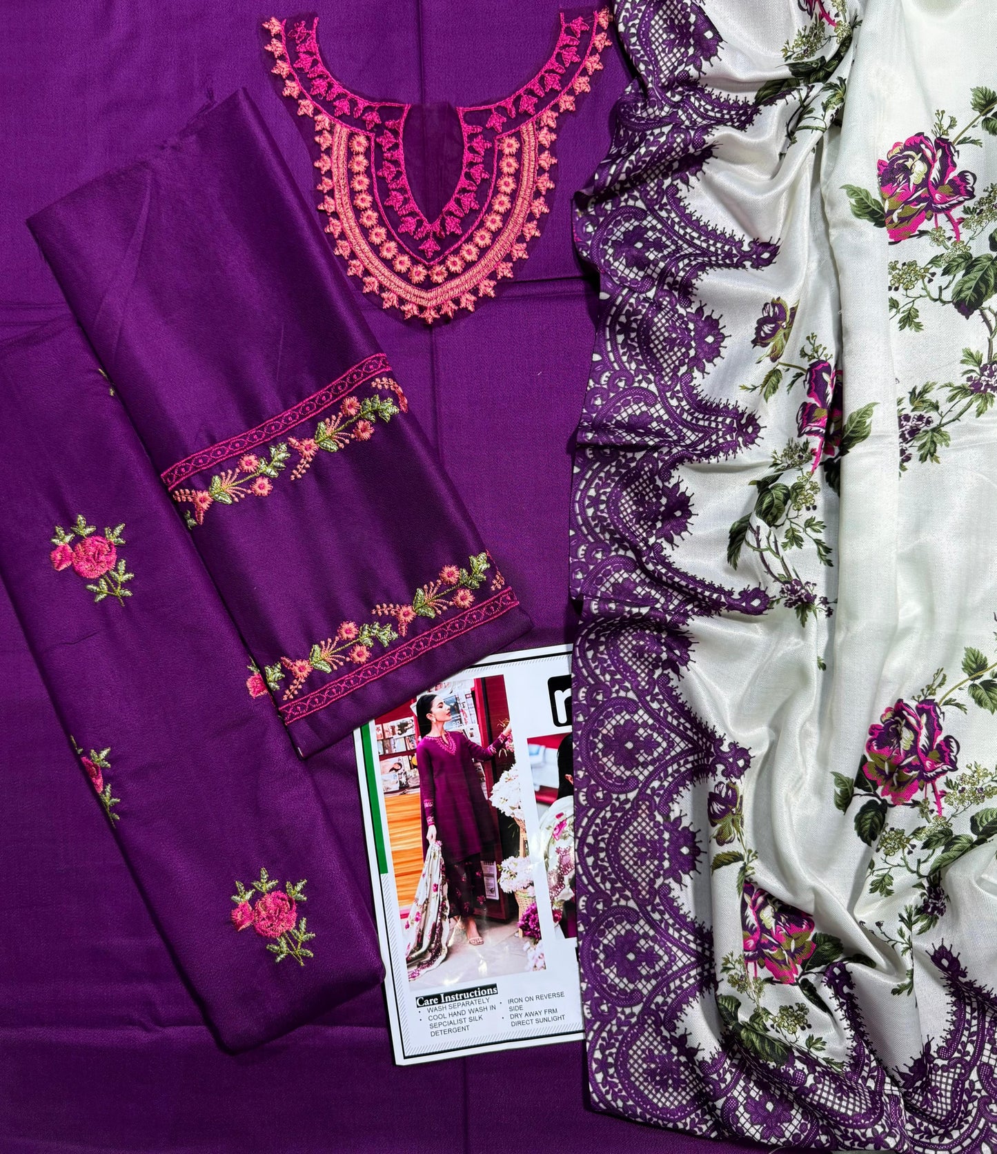 NISHAT DHANAK EMROIDERED 3PC (E131)