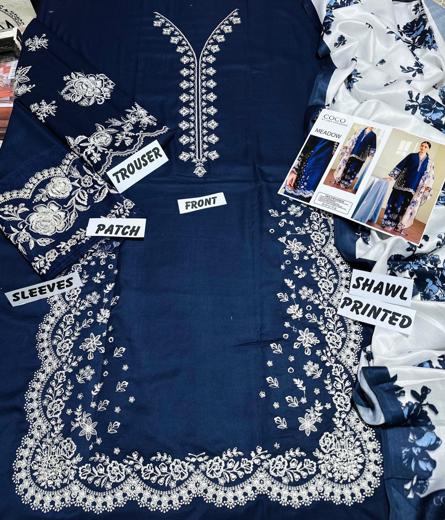 Zara shahjahan DHANAK EMROIDERED 3PC (E138)