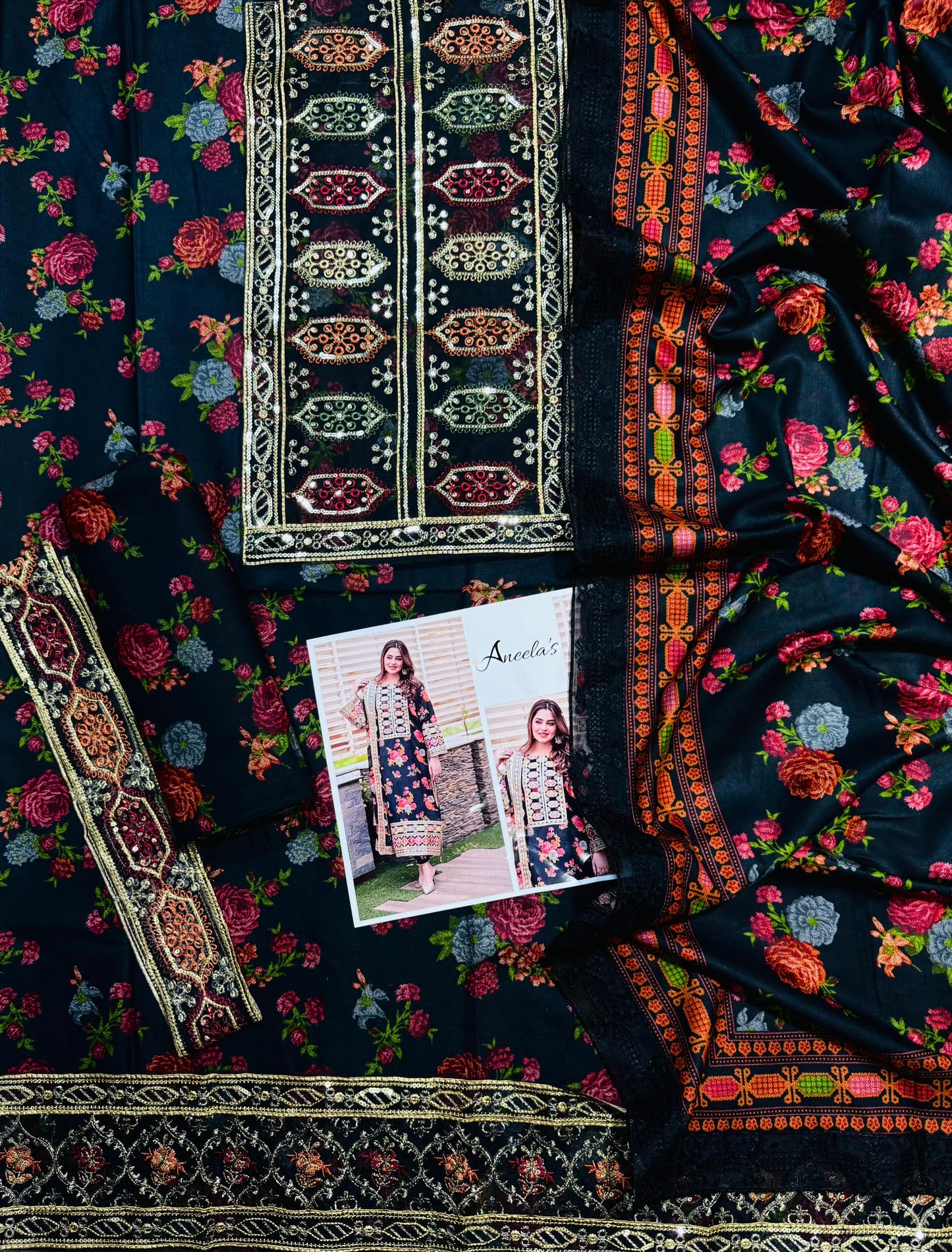 Aneela’s DHANAK EMROIDERED 3PC (E144)