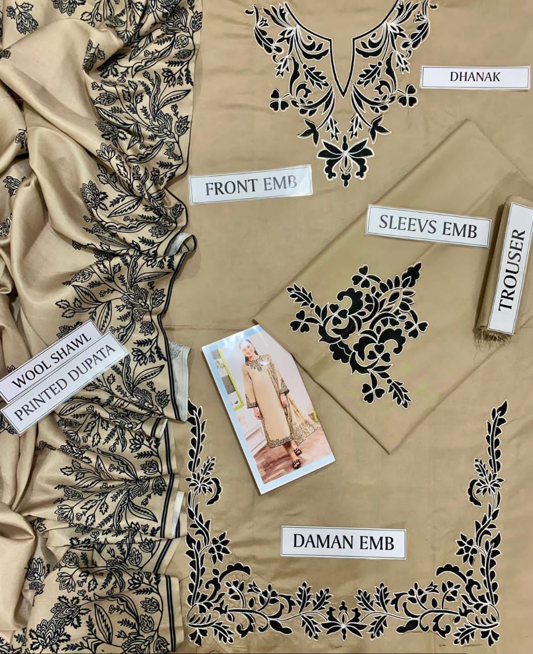 Maria.B DHANAK EMROIDERED 3PC (E141)