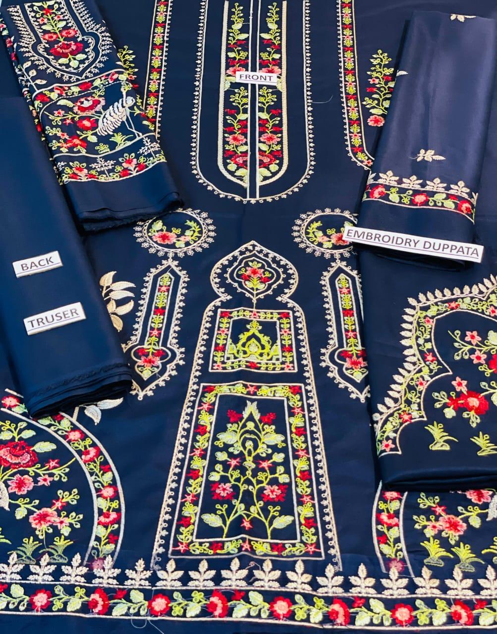 Maria.B DHANAK EMROIDERED 3PC (E135)