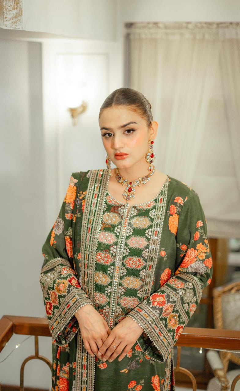 Aneela’s DHANAK EMROIDERED 3PC (E143)