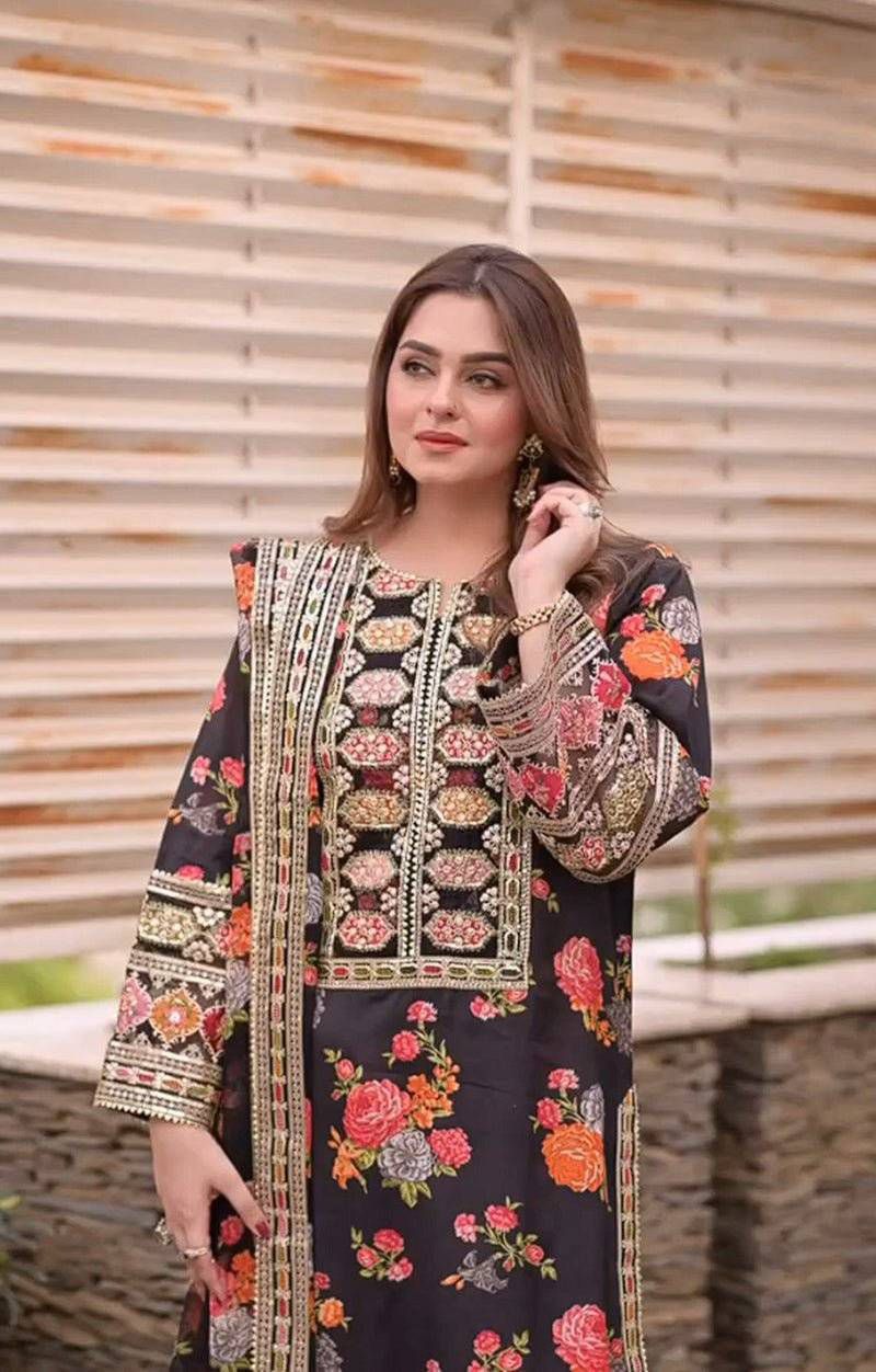 Aneela’s DHANAK EMROIDERED 3PC (E144)