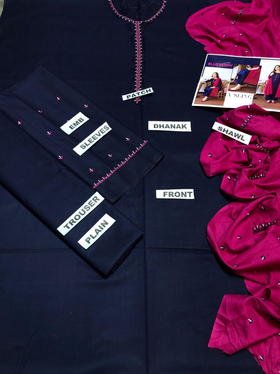 DHANAK EMROIDERED 3PC (E115)