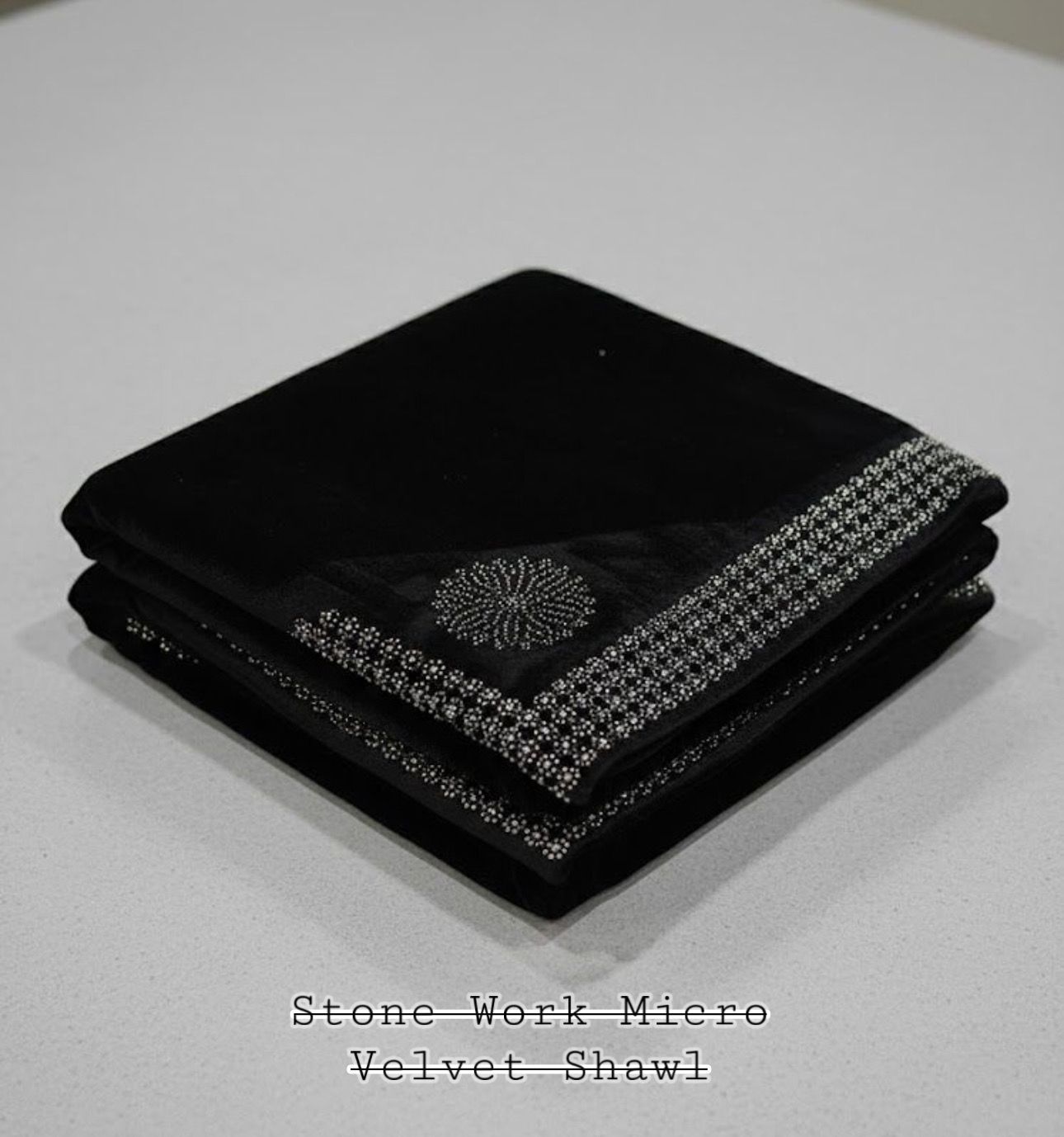 Fancy Velvet Shawl (Black)