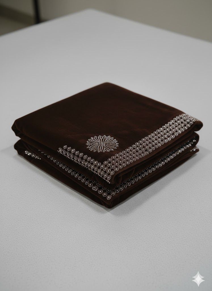 Fancy Velvet Shawl (Brown)
