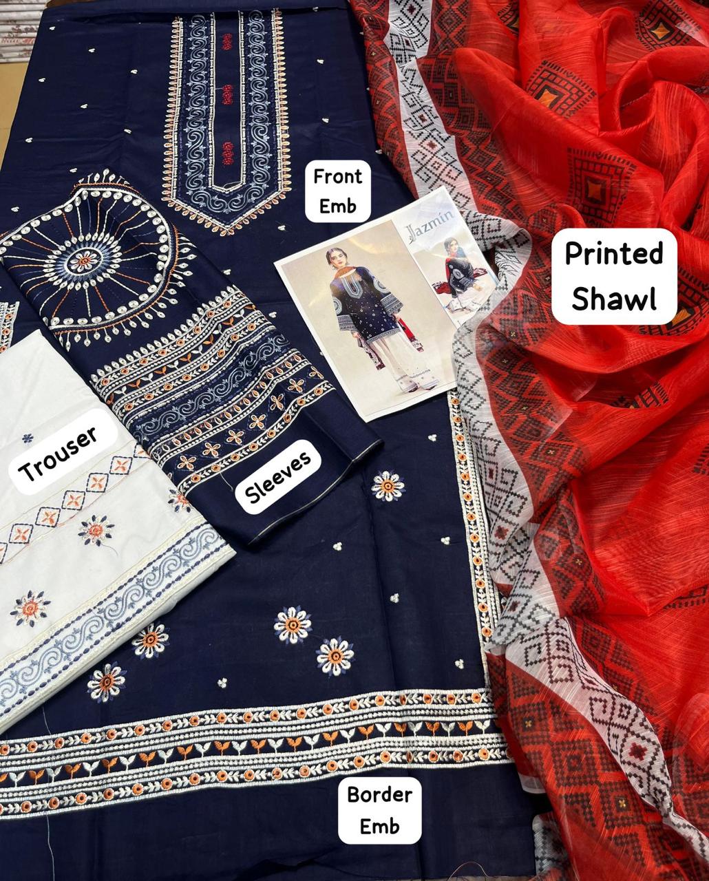 DHANAK EMROIDERED 3PC (E124)