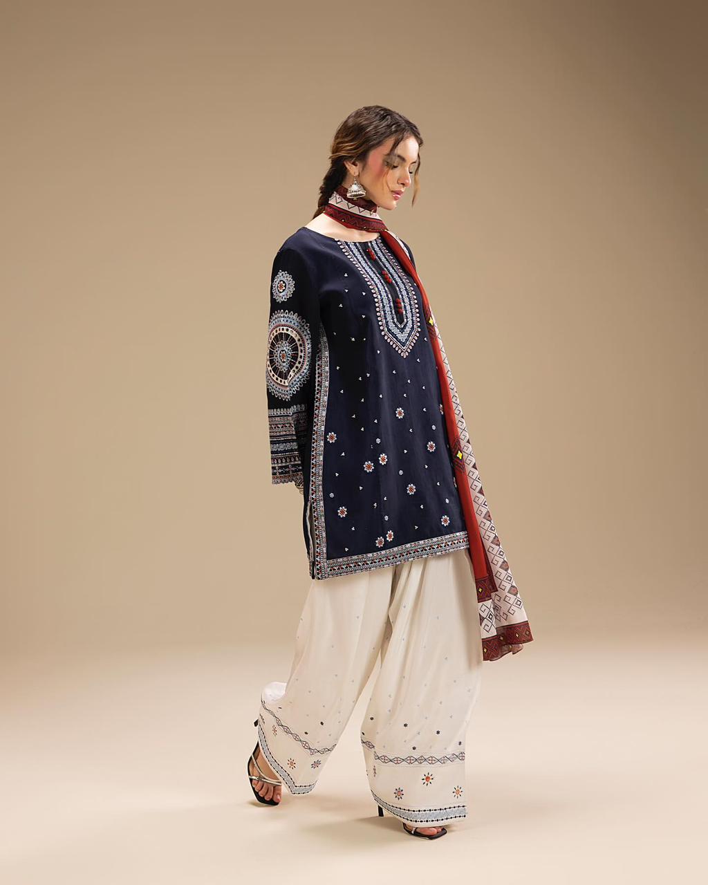 DHANAK EMROIDERED 3PC (E124)