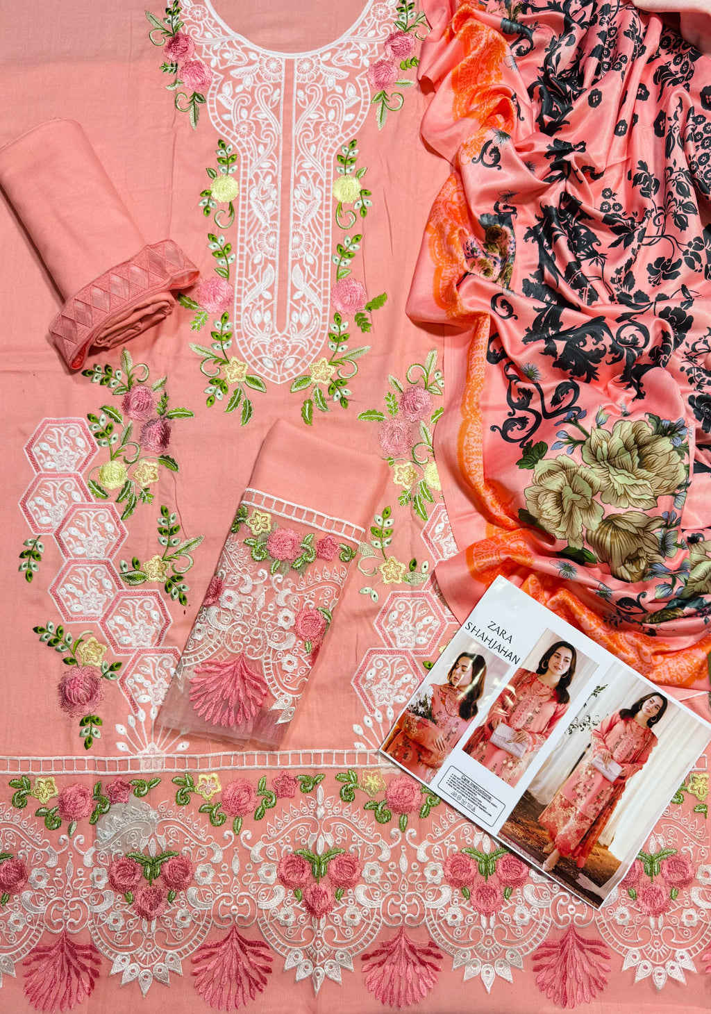 ZARA SHAHJAHAN LAWN EMROIDERED 3PC (E128)
