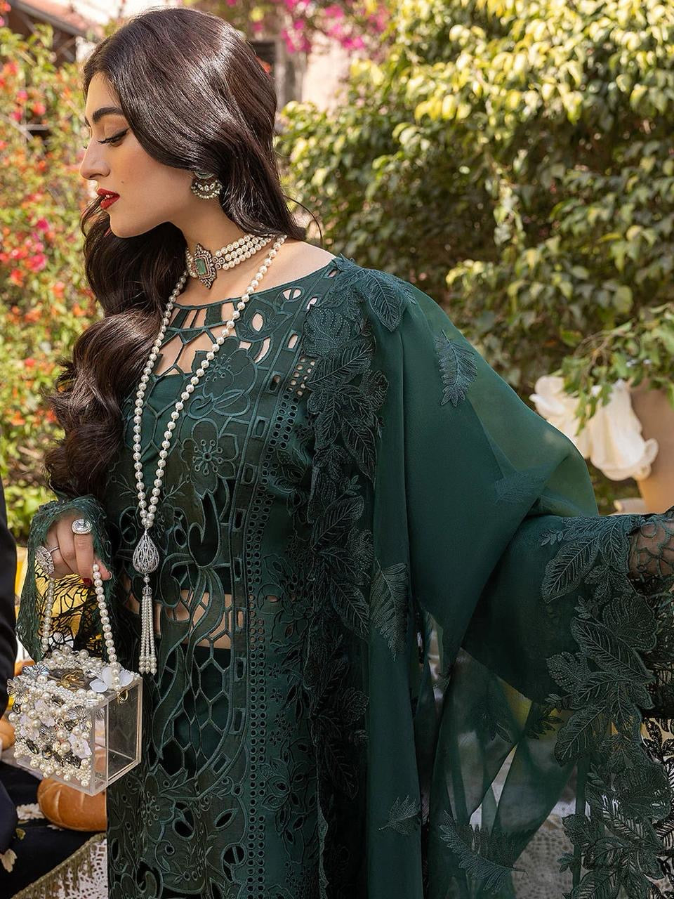 BIN ILYAS | UNSTITCH LAWN EMBROIDERED 3PC | HA335