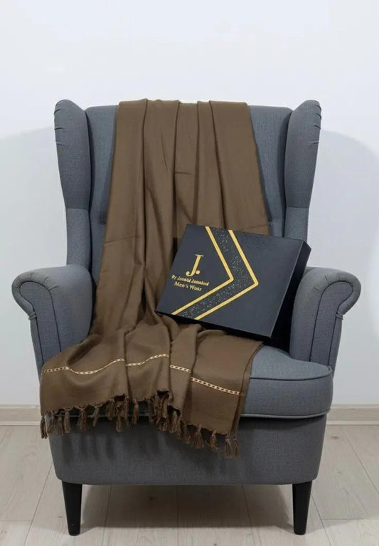 J. Men's Shawl With Box Wood Brown (120)