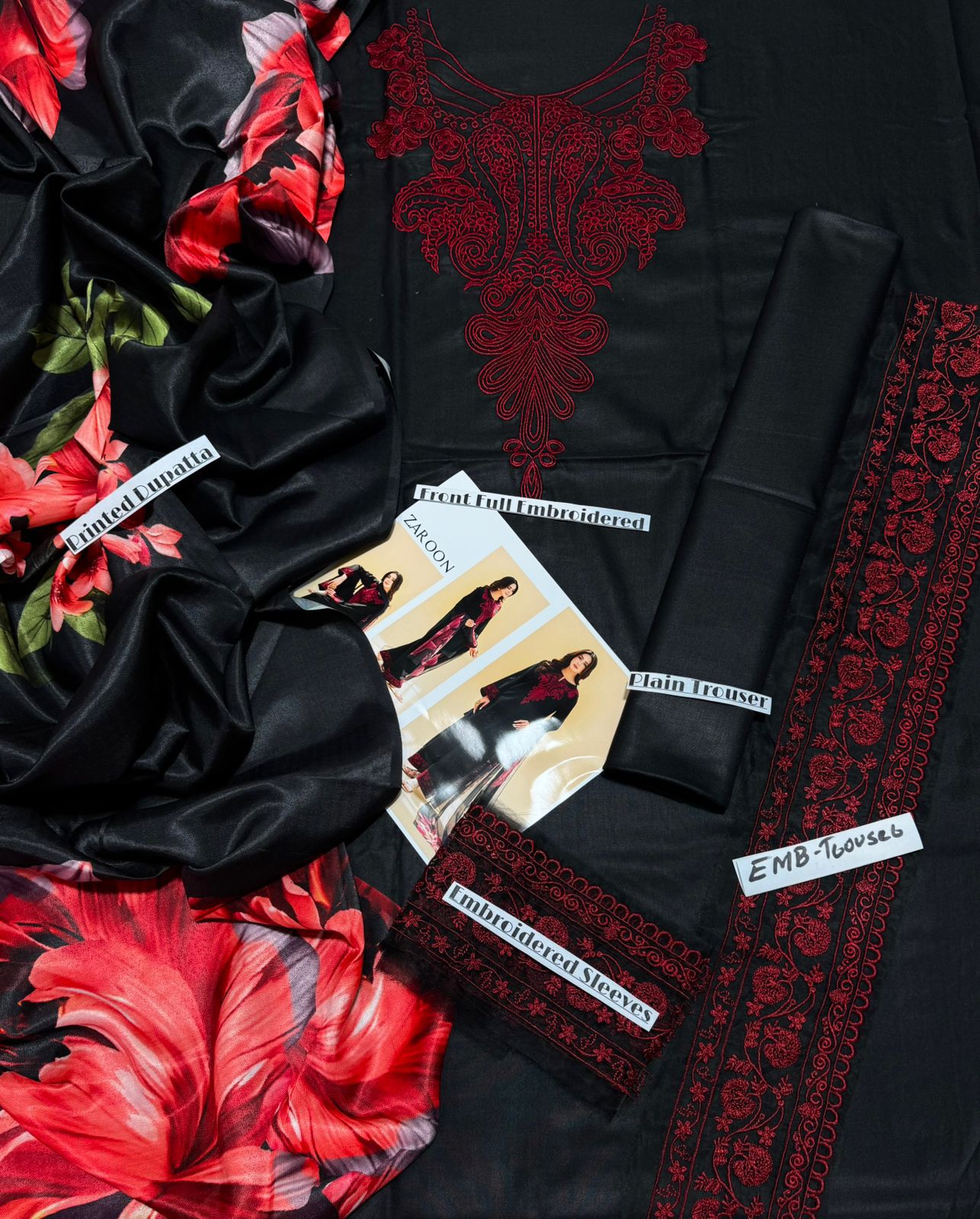 ZAROON LAWN EMROIDERED 3PC (E205)