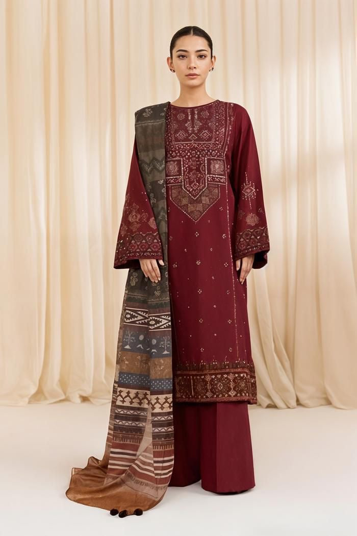 KAYSERIA UNSTITCH LAWN EMBROIDERED 3PC (E252)