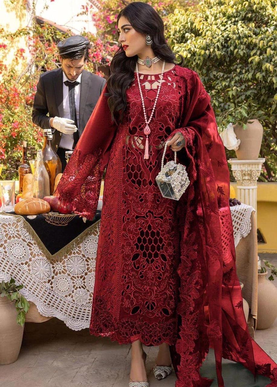 BIN ILYAS | UNSTITCH LAWN EMBROIDERED 3PC | HA334