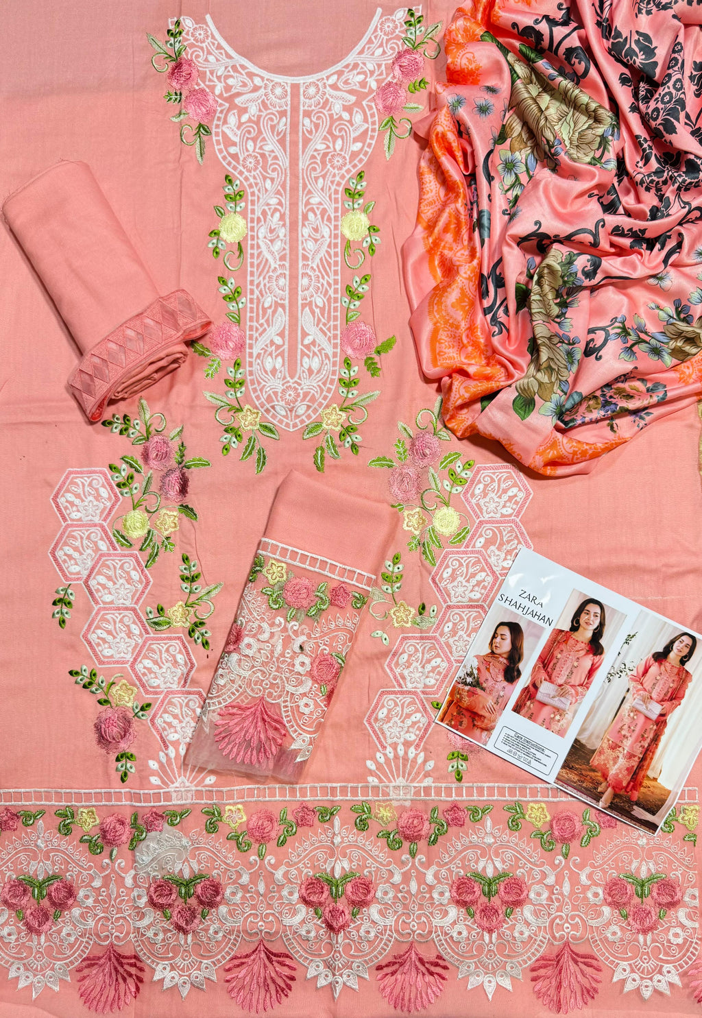 ZARA SHAHJAHAN LAWN EMROIDERED 3PC (E128)