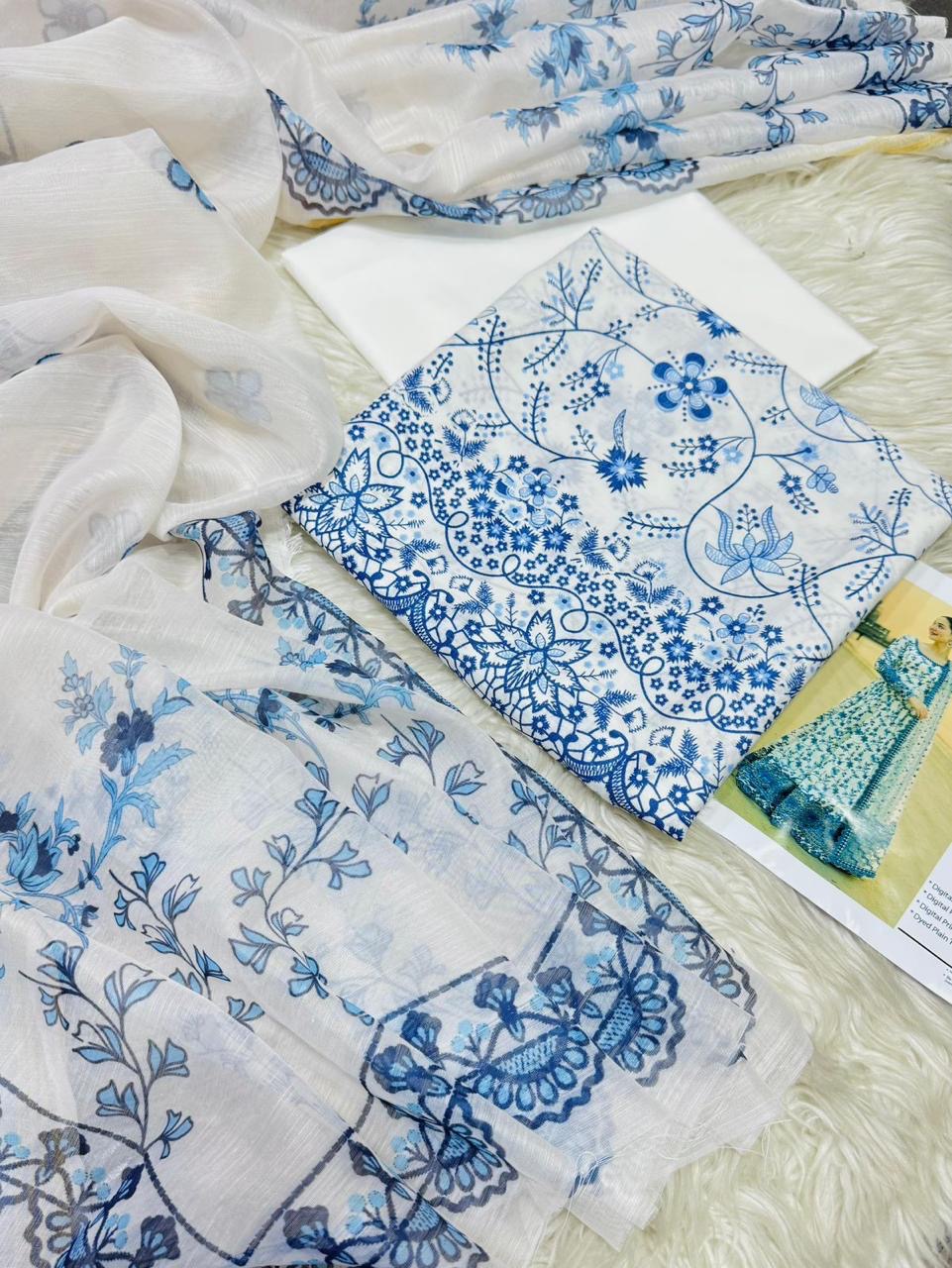 FAIZA SAQLAIN Allover Printed 3PC (P114)