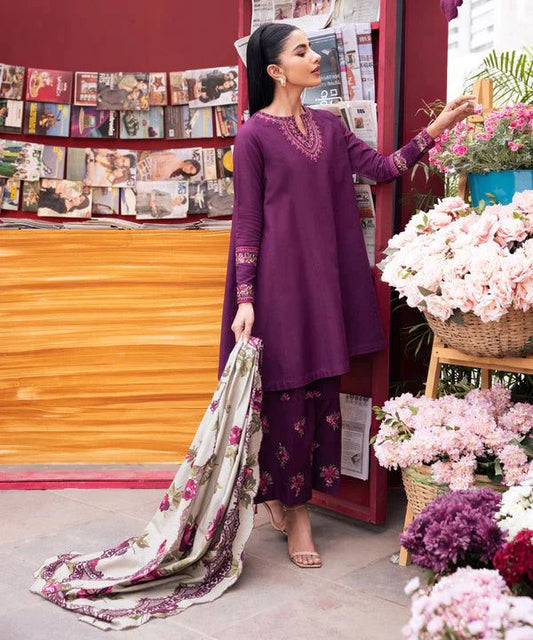NISHAT DHANAK EMROIDERED 3PC (E131)