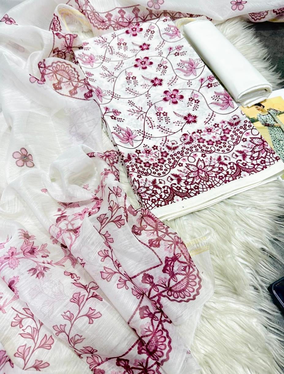 FAIZA SAQLAIN Allover Printed 3PC (P113)