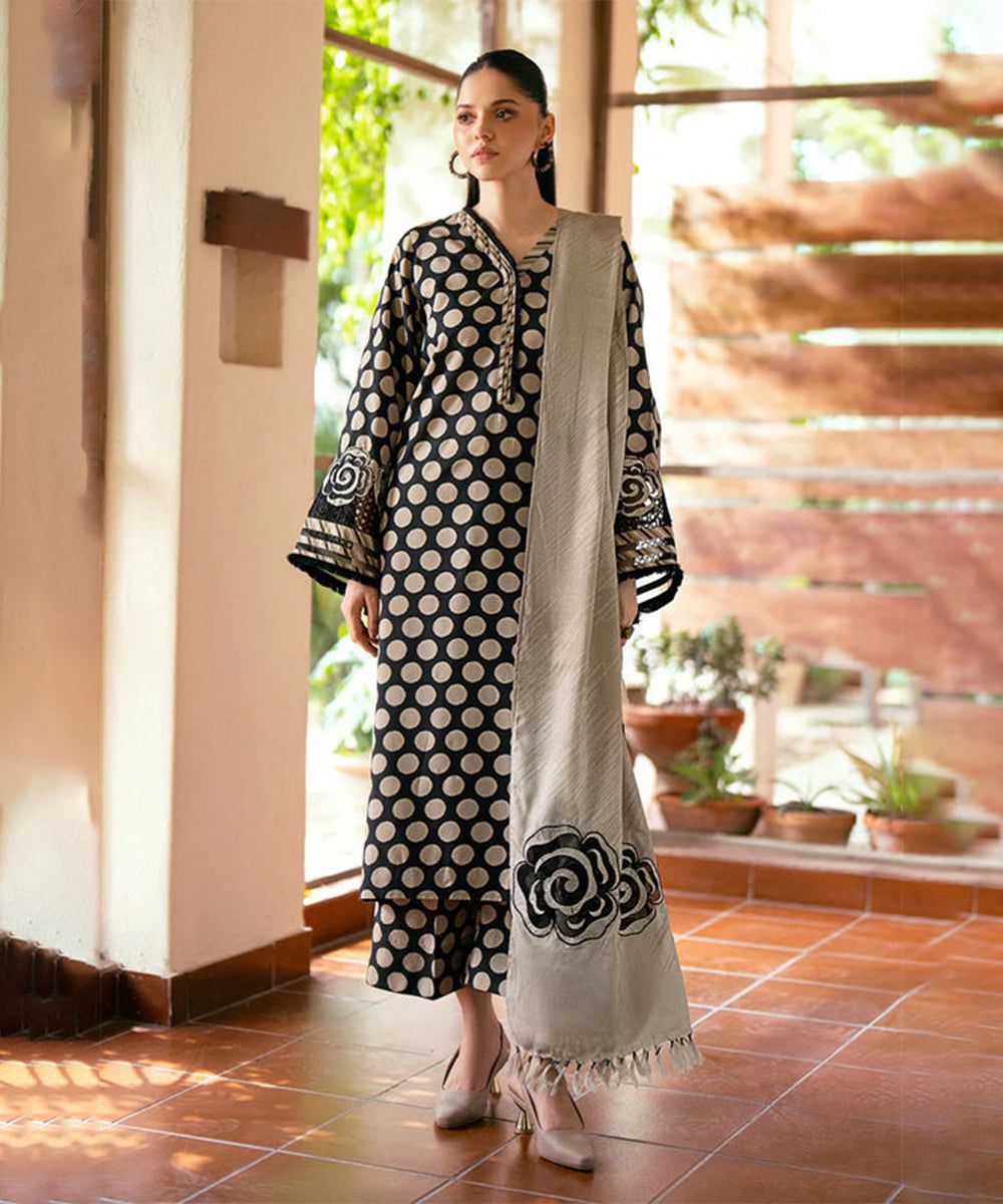 Bin Saeed Printed Karandi 3pc k#4