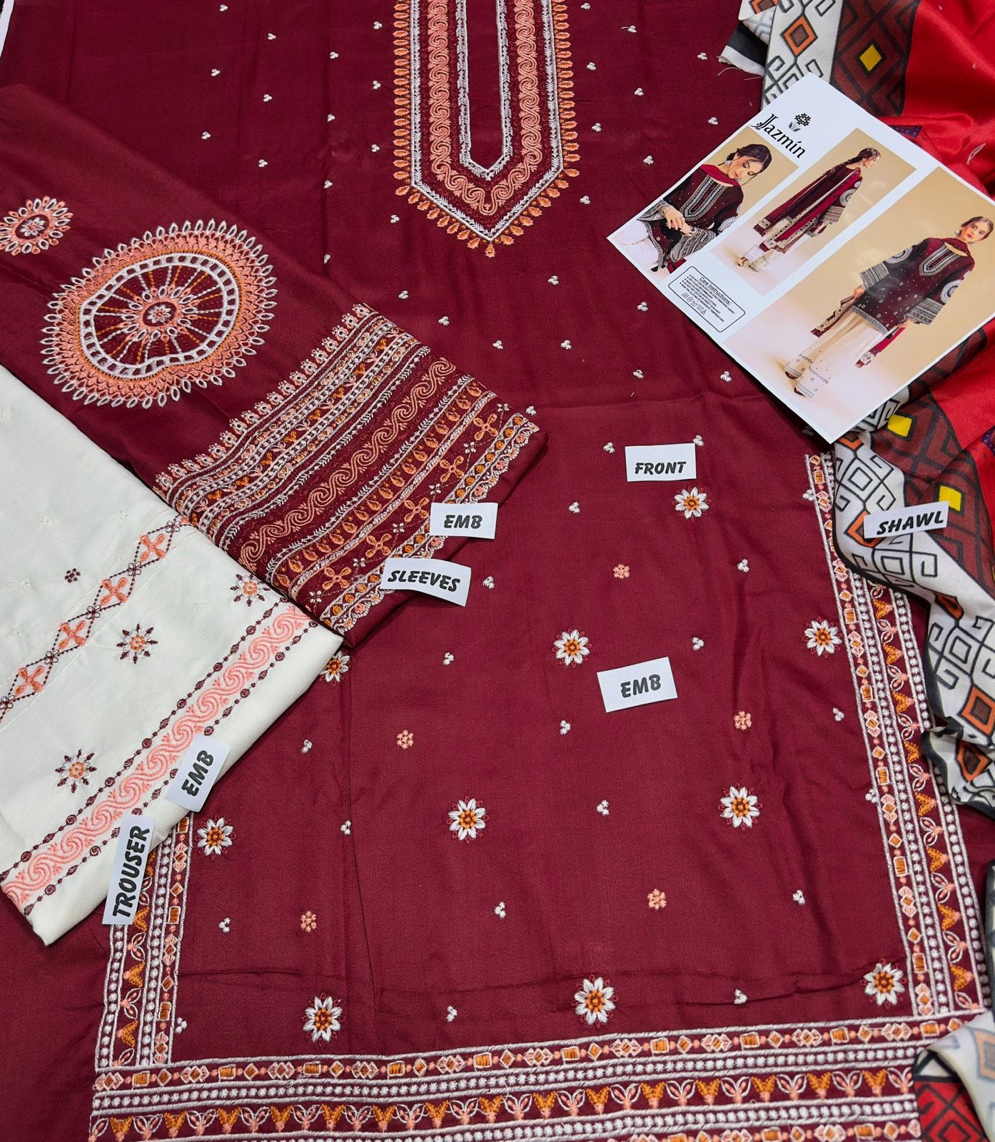 Jazmin EMROIDERED 3PC (E125)