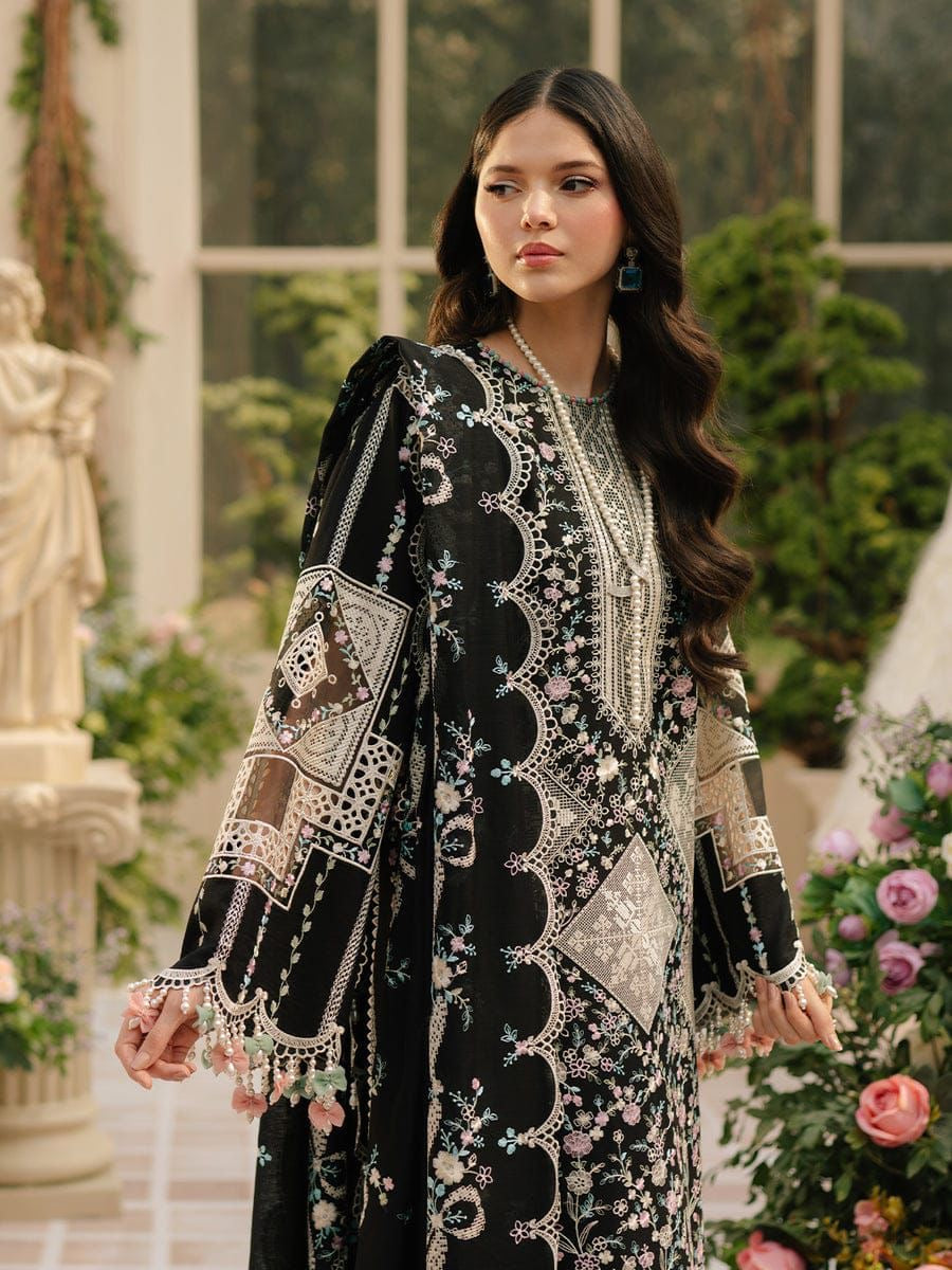BIN ILYAS UNSTITCH LAWN EMBROIDERED 3PC (E214)