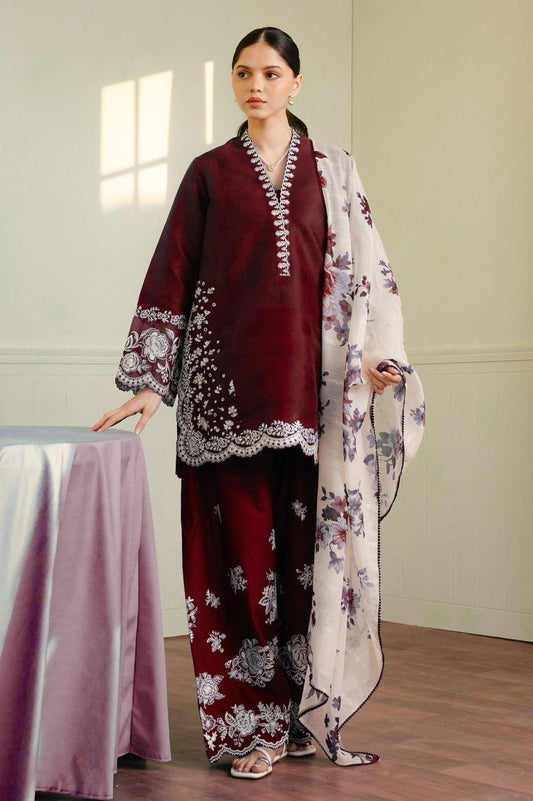Zara shahjahan DHANAK EMROIDERED 3PC (E139)