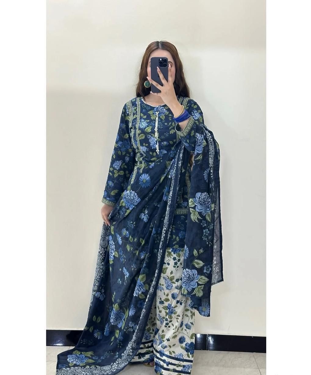 Bin Saeed Printed Karandi 3pc k#3