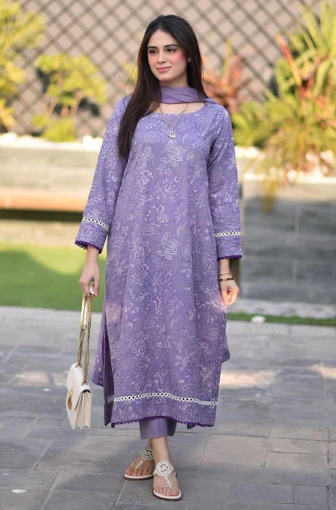 BAREEZE UNSTITCH LAWN EMBROIDERED 3PC (E304)