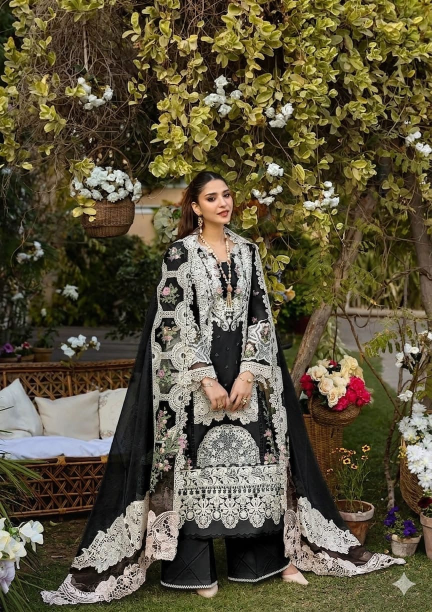 ELAF | UNSTITCH LAWN EMBROIDERED 3PC | HA337