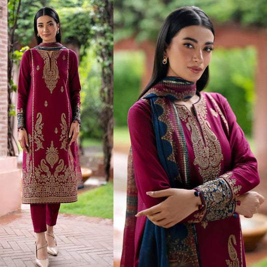 Jazmin DHANAK EMROIDERED 3PC (E133)
