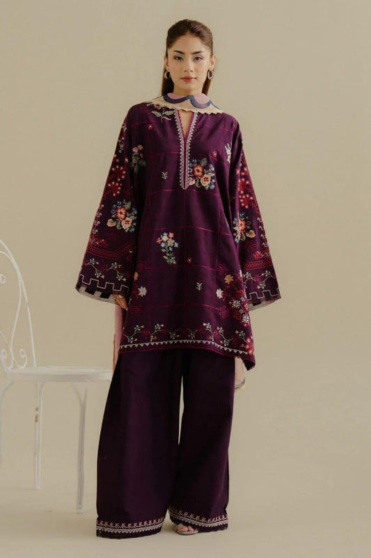 Zara shahjahan DHANAK EMROIDERED 3PC (E137)