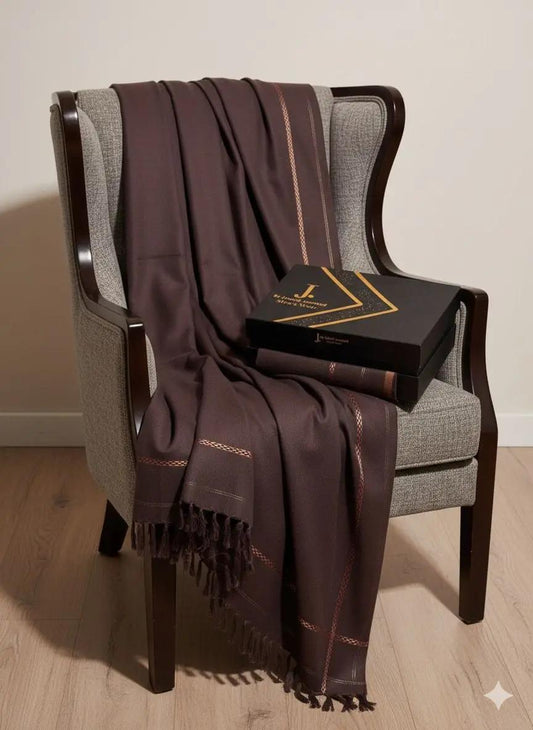 J. Men's Shawl With Box Dark Brown (114)