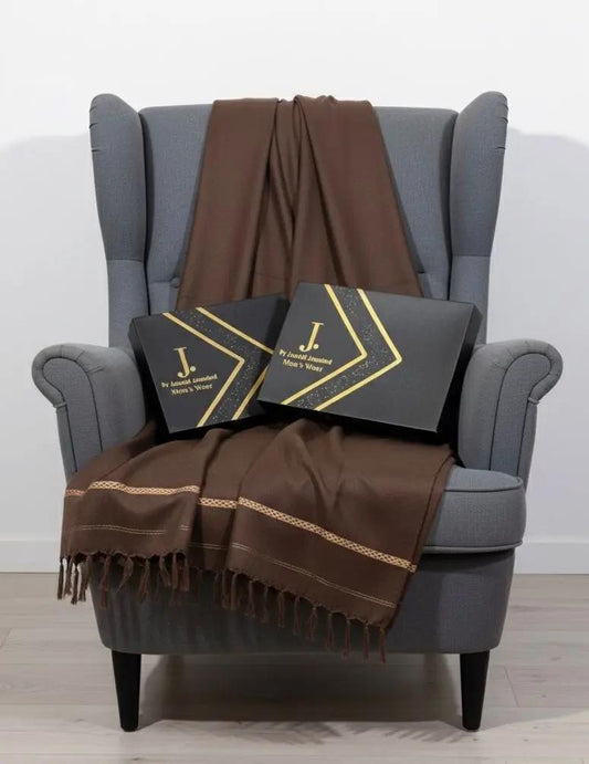 J. Men's Shawl With Box Brown (113)