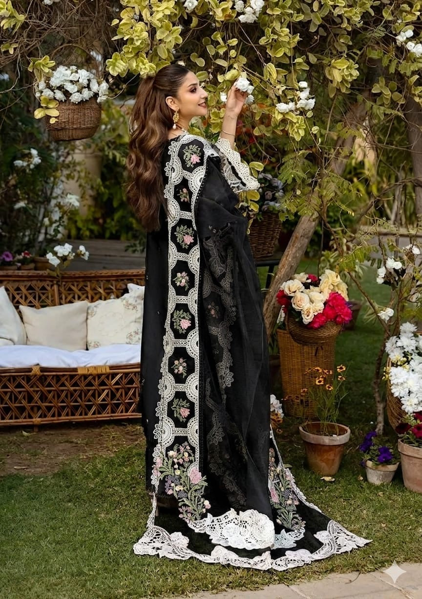ELAF | UNSTITCH LAWN EMBROIDERED 3PC | HA337