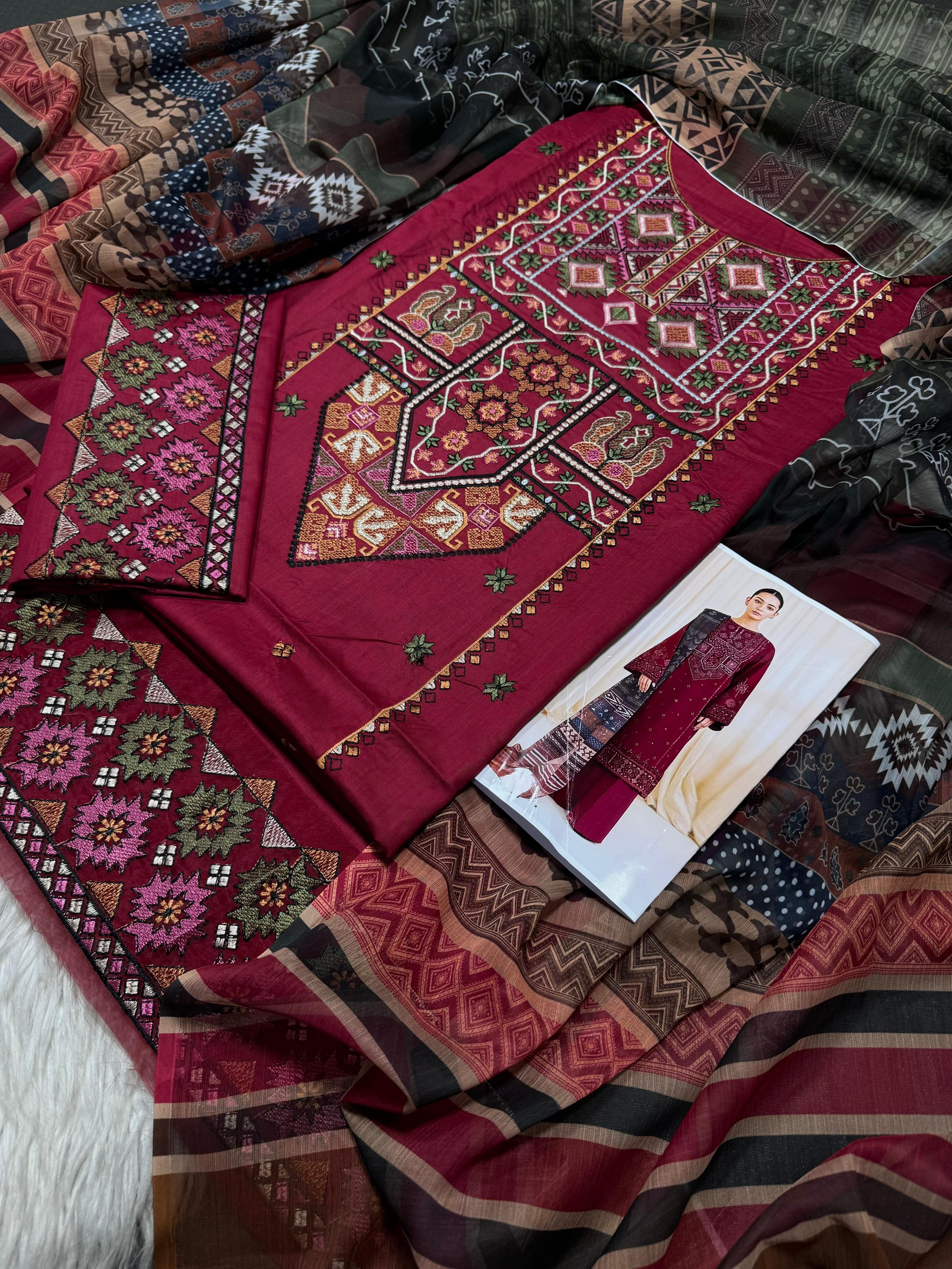 KAYSERIA UNSTITCH LAWN EMBROIDERED 3PC (E252)