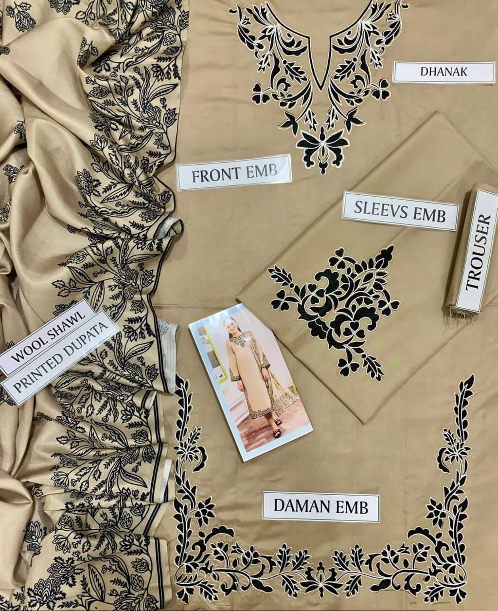 Maria.B DHANAK EMROIDERED 3PC (E141)