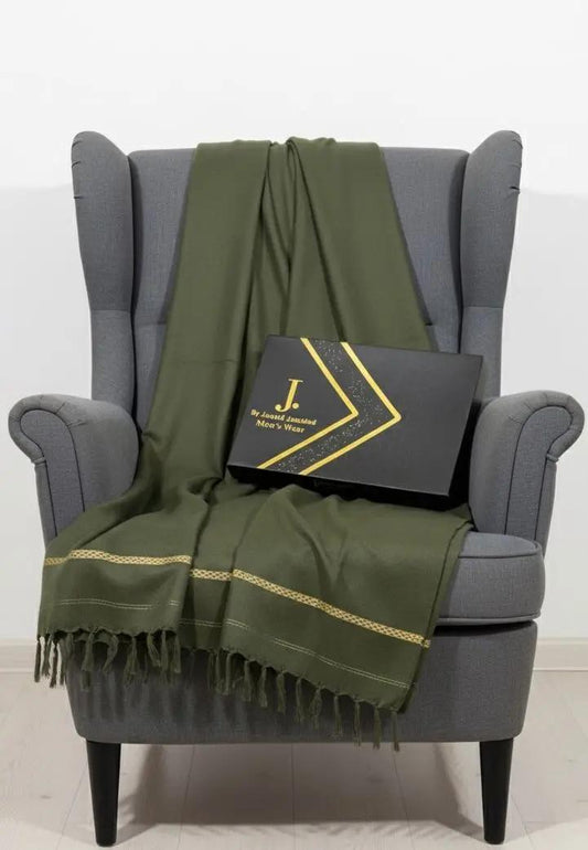 J. Men's Shawl With Box Green (119)