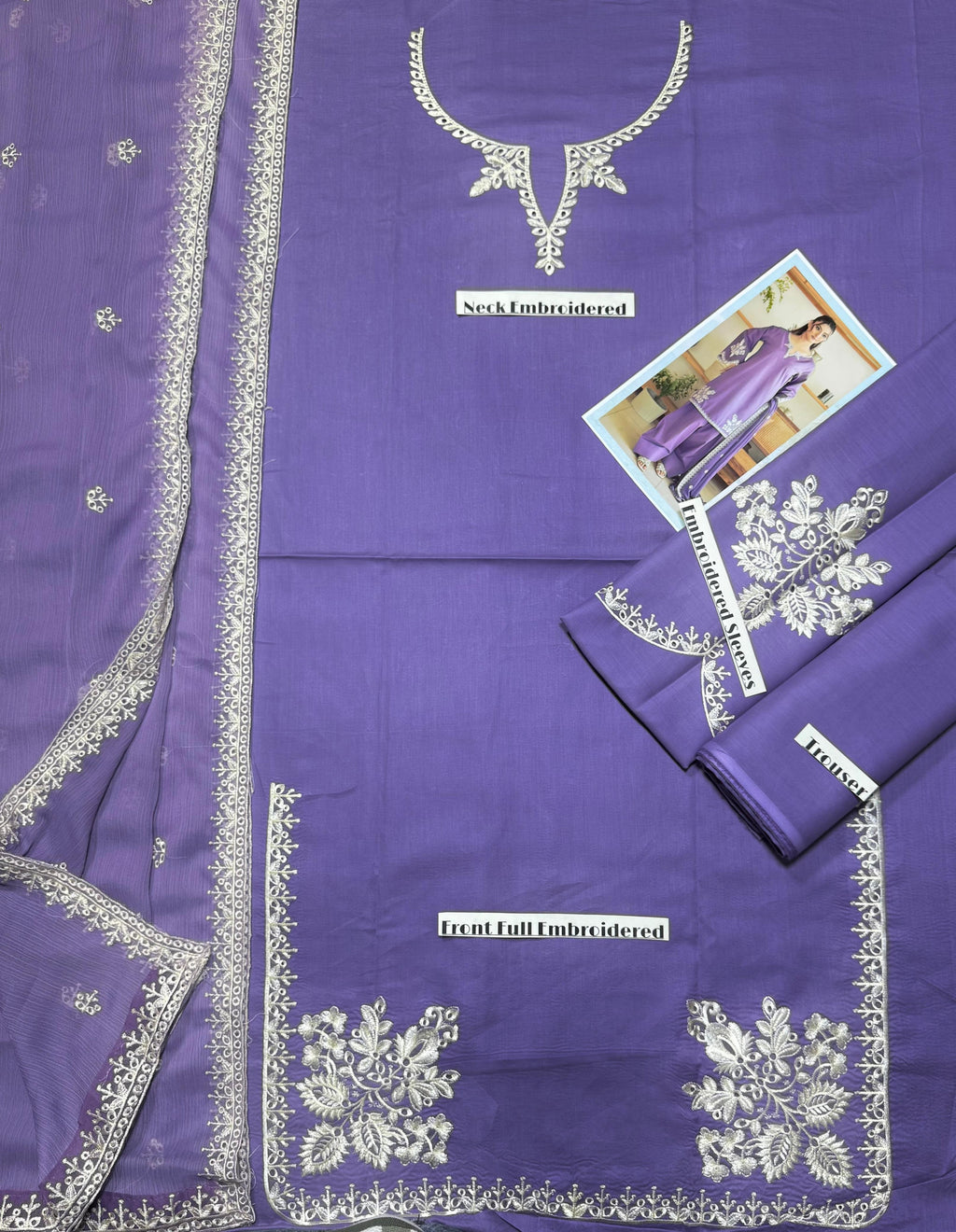 AARIANA UNSTITCH LAWN EMBROIDERED 3PC (E262)