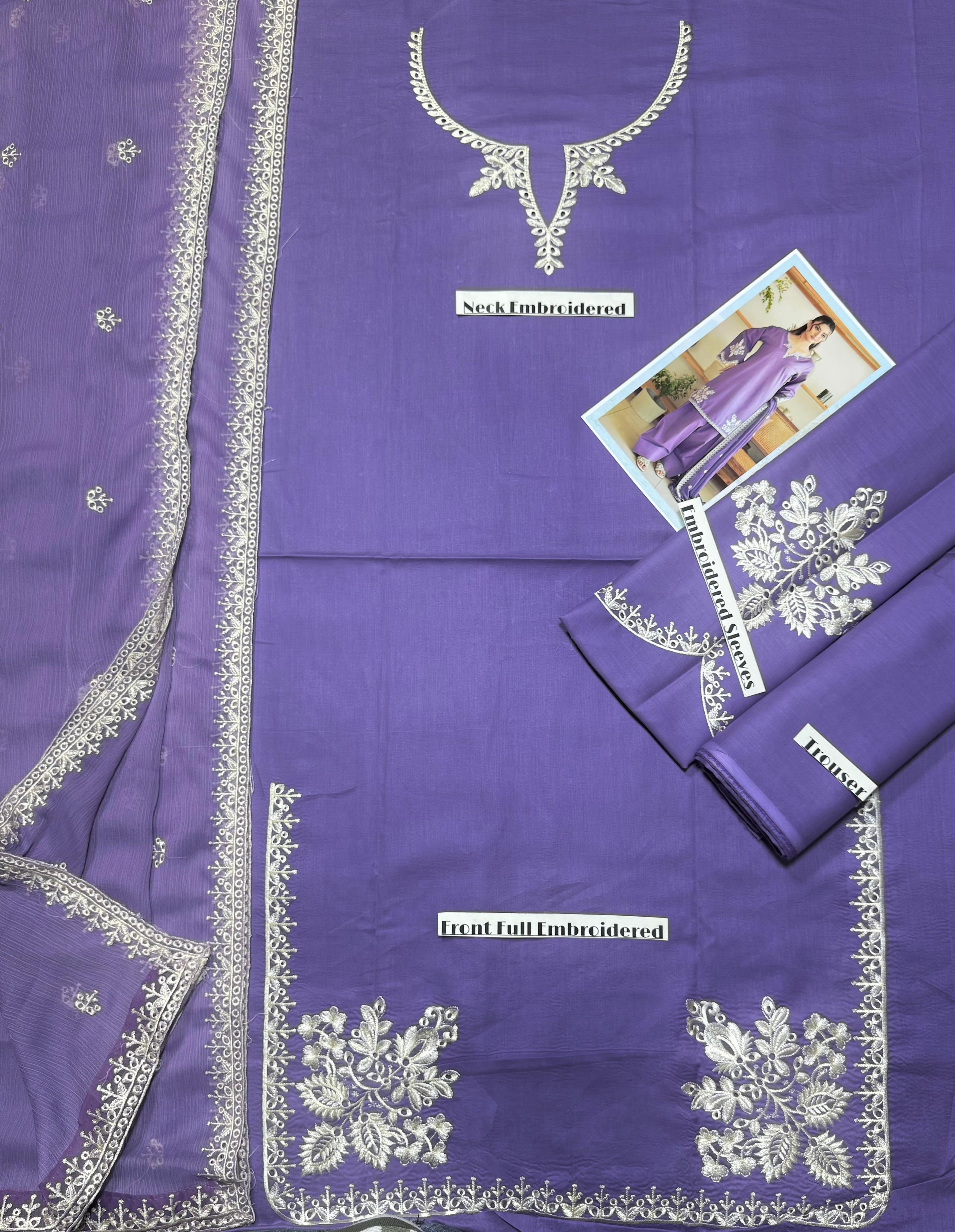 AARIANA UNSTITCH LAWN EMBROIDERED 3PC (E262)
