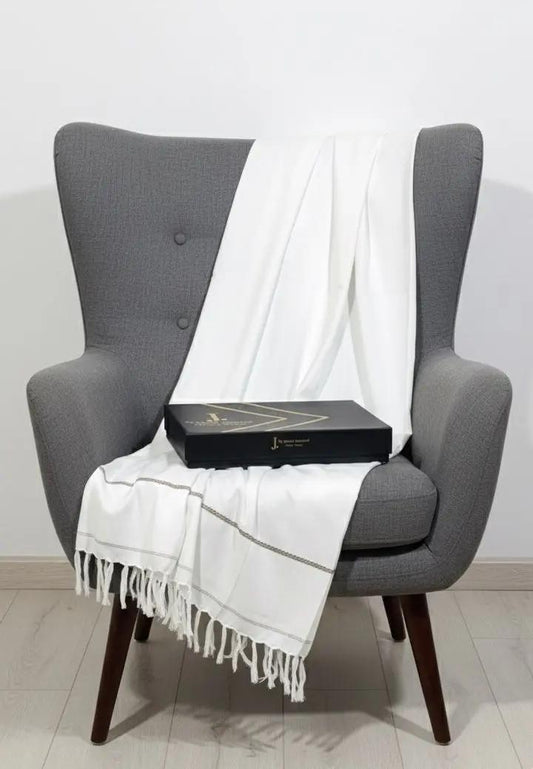 J. Men's Shawl  With Box White (111)