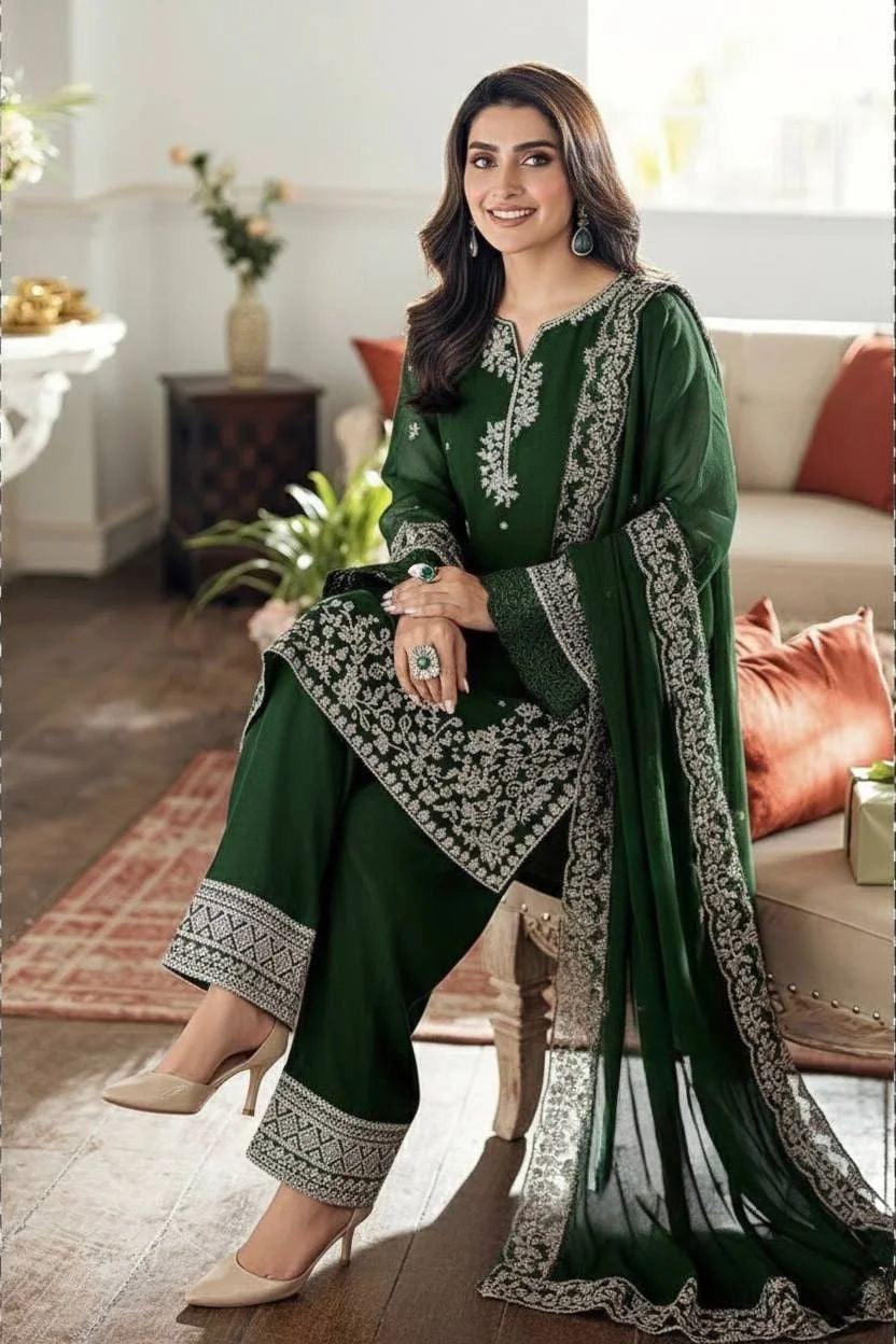 AZURE UNSTITCH LAWN EMBROIDERED 3PC (E242)