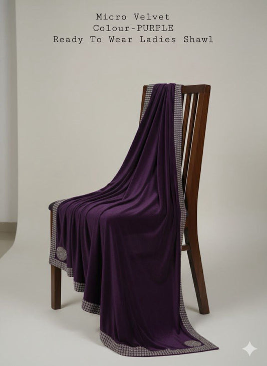 Fancy Velvet Shawl (Purple)