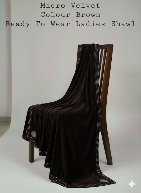Fancy Velvet Shawl (Brown)
