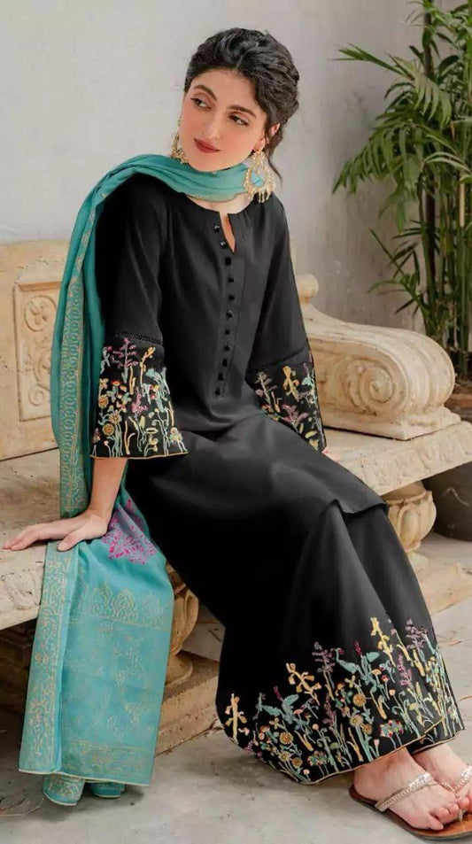 DHANAK EMROIDERED 3PC (E120)